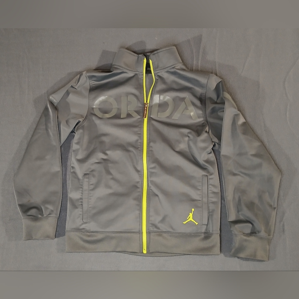 Air Jordan Gray and Yellow Zip-Up Jacket